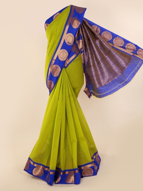 

Pothys Green Solid Silk Cotton Saree