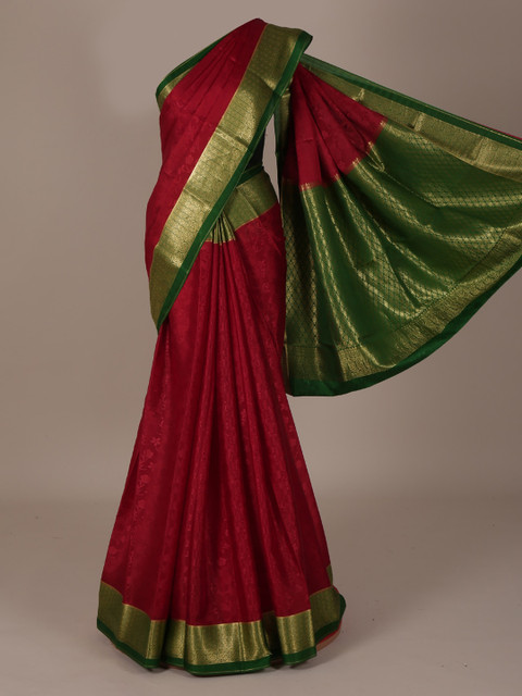 

Pothys Maroon Printed Pure Silk Saree