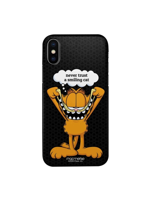 

macmerise Black & Yellow Smiling Garfield iPhone X Printed Back Cover