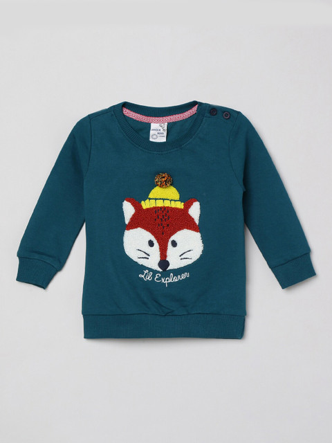 

max Boys Green Printed Sweatshirt
