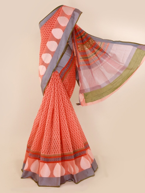 

Pothys Orange Printed Pure Cotton Saree