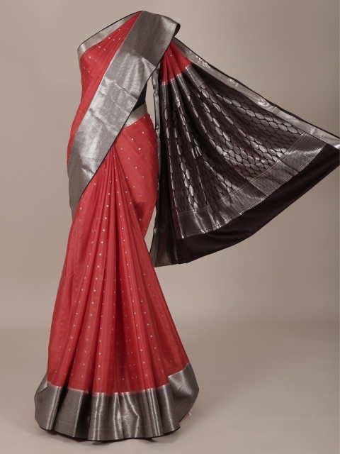 

Pothys Red & Grey Pure Silk Woven Design Saree