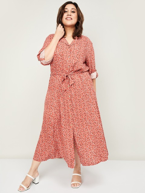 

nexus Women Rust Printed Shirt Dress