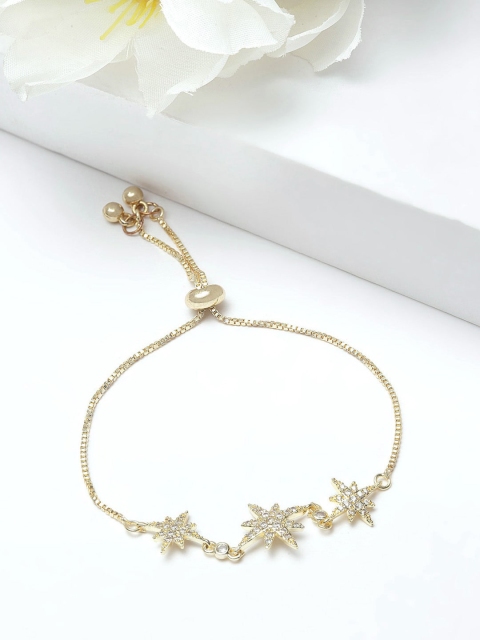 

AVANT-GARDE PARIS Gold-Plated White Crystal Studded Charm Bracelet