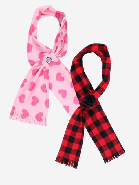 

CUTECUMBER Girls Pack Of 2 Mufflers, Pink