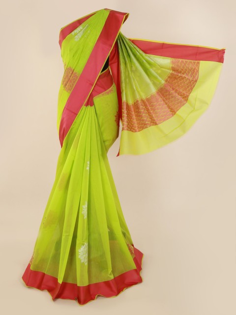 

Pothys Green Printed Silk Cotton Saree