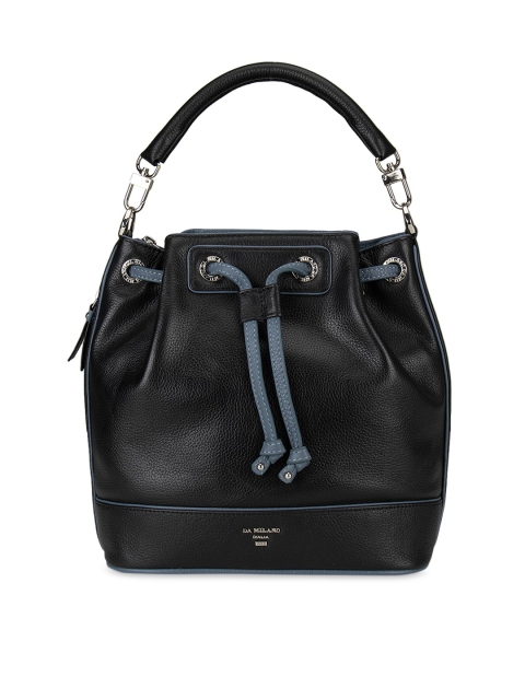 

Da Milano Genuine Leather Black Bucket Bag for Women
