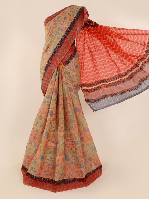

Pothys Orange Printed Pure Cotton Saree