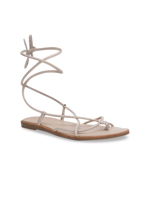 

ALDO Women Beige Solid Leather Gladiators