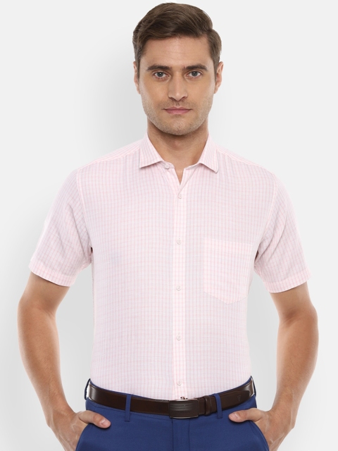

Van Heusen Men Pink Regular Fit Checked Casual Shirt