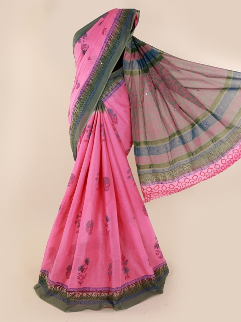 

Pothys Pink Woven Design Pure Cotton Saree
