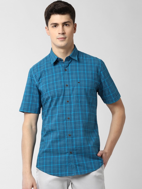 

Peter England Casuals Men Blue Slim Fit Checked Casual Shirt
