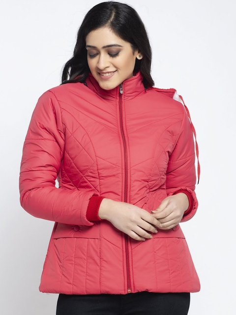 

KLOTTHE Women Red Solid Windcheater Parka