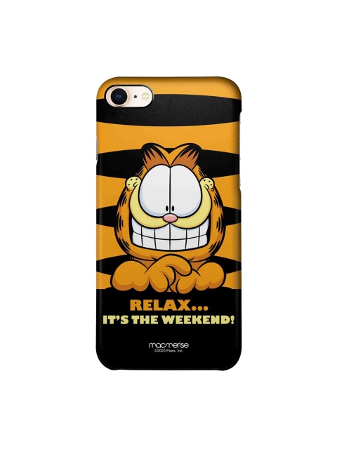 

macmerise Orange & Black Cartoon Characters Weekend Garfield iPhone 8 Back Case