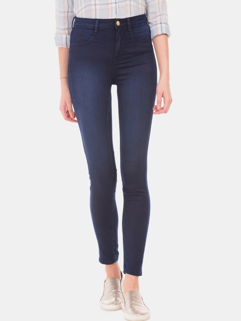 

Flying Machine Women Blue Solid Jeggings
