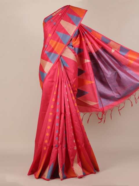 

Pothys Pink & Purple Jute Silk Woven Design Saree