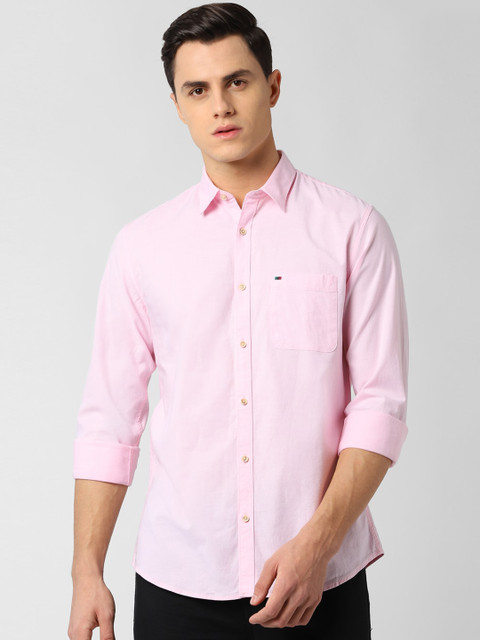 

Peter England Casuals Men Pink Slim Fit Solid Casual Shirt
