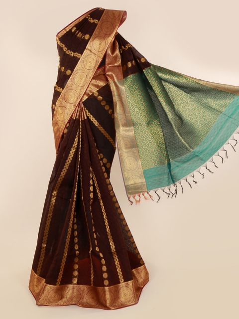 

Pothys Brown Woven Design Silk Cotton Saree