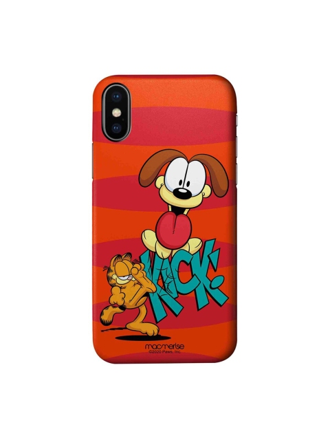 

macmerise Orange & Red Kick to Odie iPhone X Back Cover