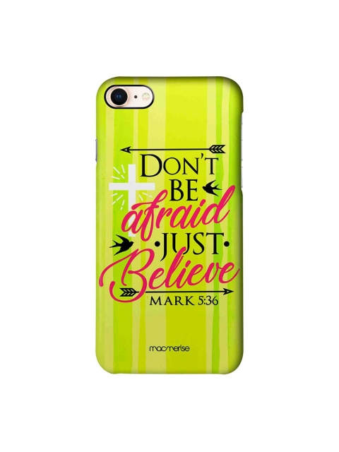 

macmerise Florescent Green & Black Just Believe iPhone 8 Macmerise Illustrations Printed Back Cover, Fluorescent green