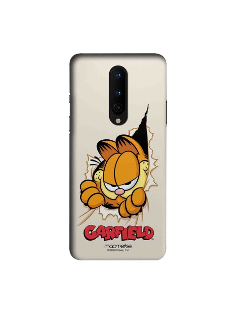 

macmerise Beige & Orange Heres Garfield Printed OnePlus 8 Back Case