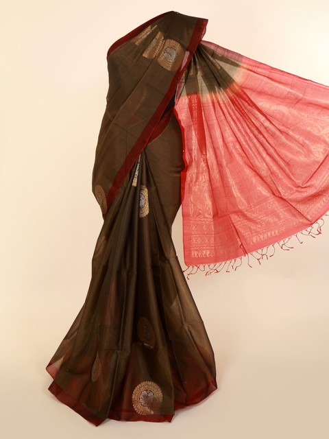 

Pothys Brown Woven Design Silk Cotton Saree