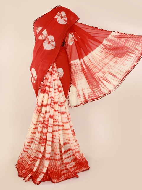 

Pothys Red & Off-White Pure Cotton Printed Saree