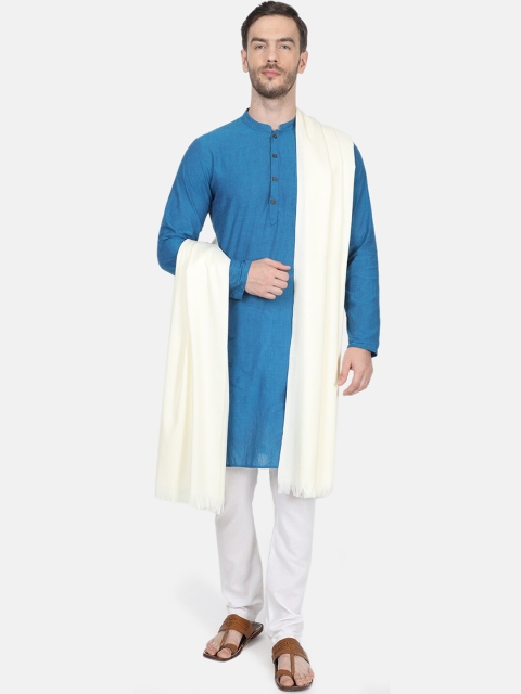 

Monte Carlo Men White Solid Lohi Shawl