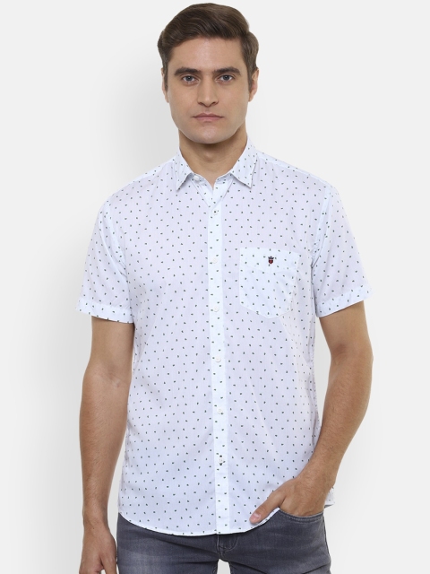

Louis Philippe Sport Men White & Green Slim Fit Printed Casual Shirt