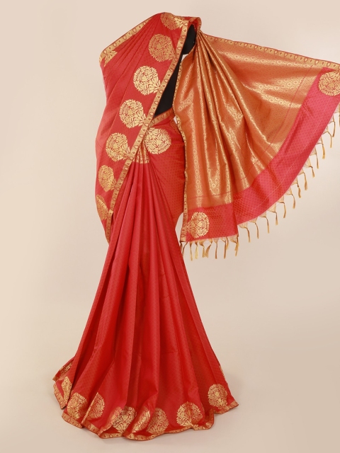 

Pothys Red Solid Art Silk Saree