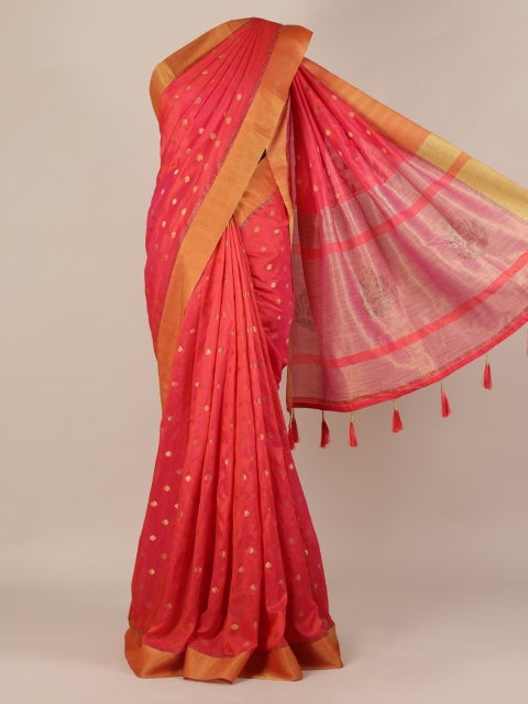 

Pothys Pink Woven Design Jute Silk Saree