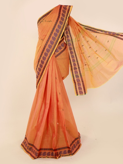 

Pothys Orange & Yellow Pure Cotton Woven Design Saree