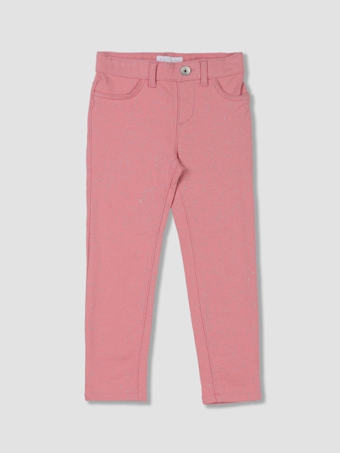

The Childrens Place Girls Pink Printed Woven Treggings
