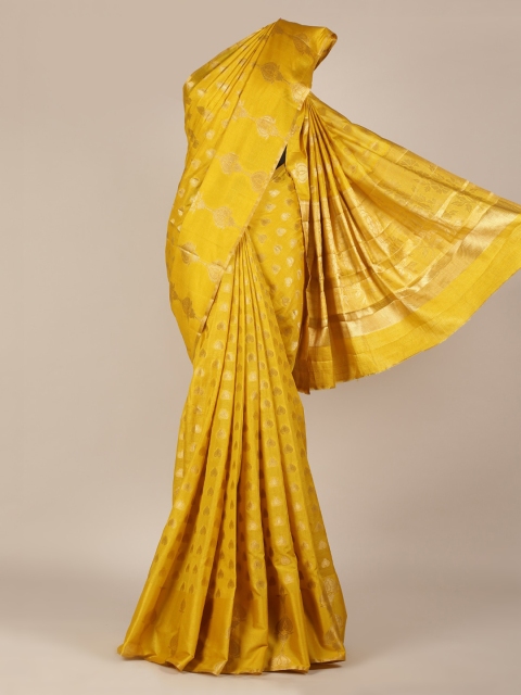 

Pothys Yellow Woven Design Jute Silk Saree