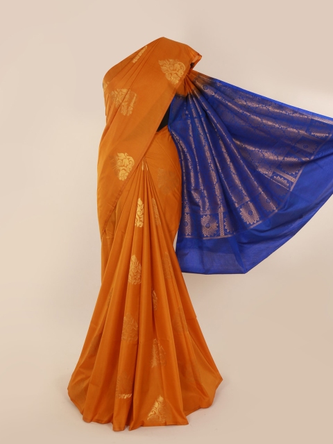 Pothys Orange Woven Design Silk Cotton Saree