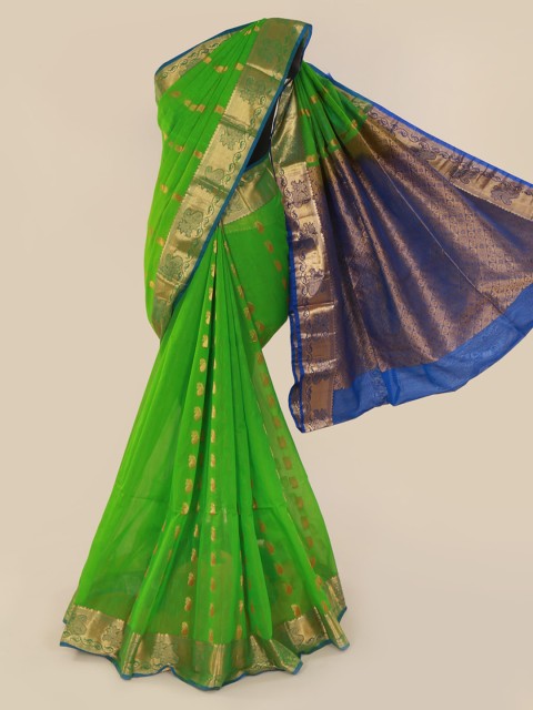 

Pothys Green Woven Design Saree with Zari Border
