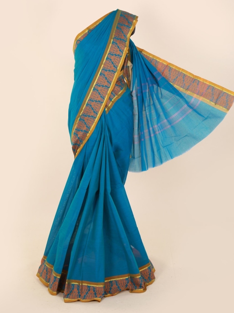 

Pothys Turquoise Blue Woven Design Pure Cotton Saree