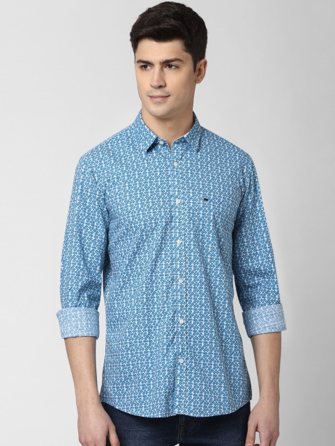 

Peter England Casuals Men Blue Slim Fit Printed Casual Shirt