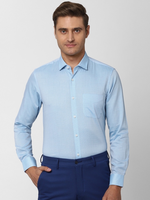 

Peter England Elite Men Blue Regular Fit Self Design Casual Shirt