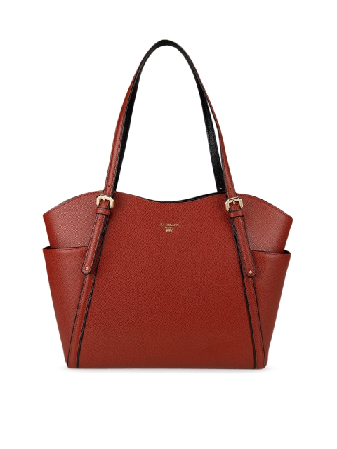 

Da Milano Red Solid Tote Bag