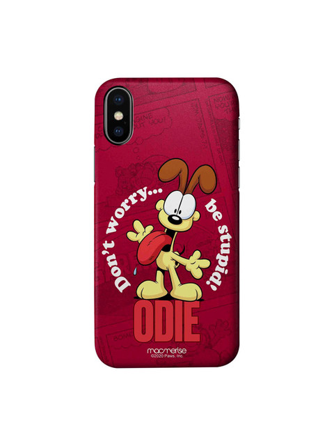 

macmerise Red & Yellow Cartoon Characters Garfield Odie Dont Worry iPhone XS Back Case