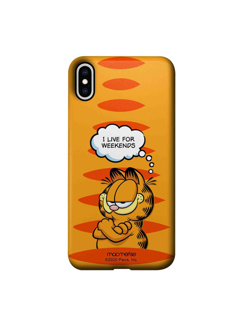 

macmerise Orange & White Garfield Living For Weekend iPhone Xs Max Case