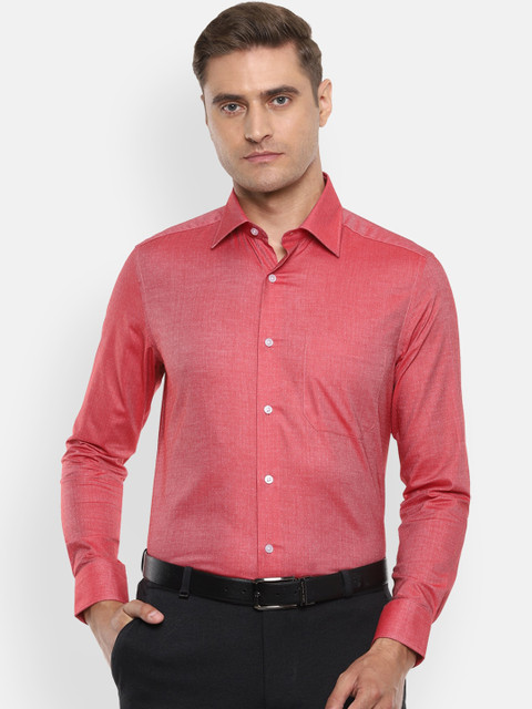 

Louis Philippe Men Red Regular Fit Self Design Formal Shirt