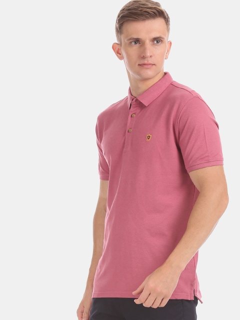

True Blue Men Pink Solid Hood T-shirt