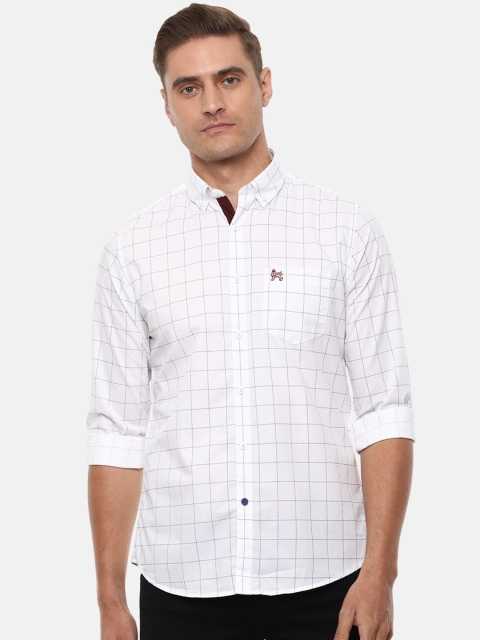 

Van Heusen Sport Men White Slim Fit Checked Casual Shirt