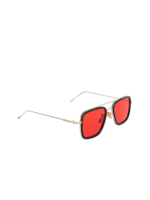 

ALIGATORR Unisex Red UV Protected Lens Stylish Tony Stark Aviator Sunglasses ALI_TONY001A