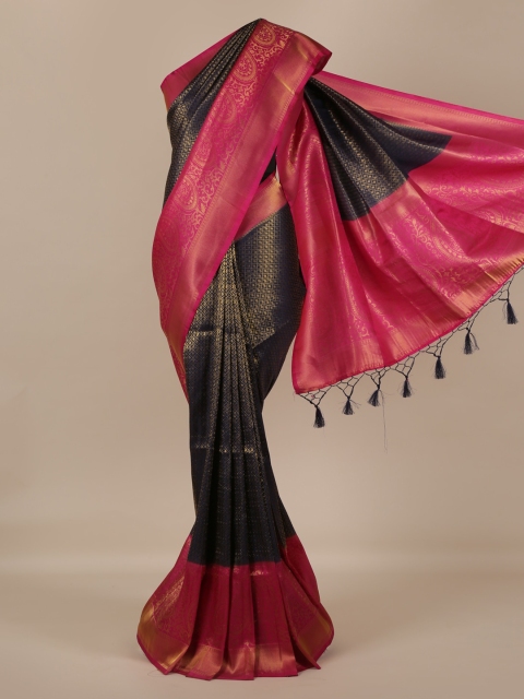 

Pothys Navy Blue Woven Design Jute Silk Saree