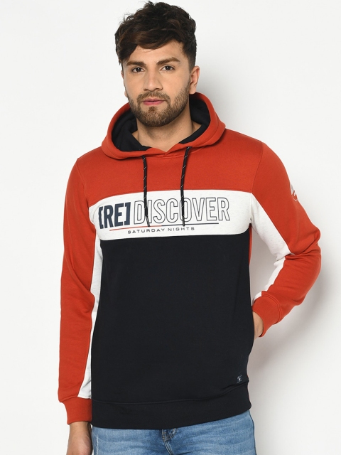 

Octave Men Rust & Black Colourblocked Sweatshirt