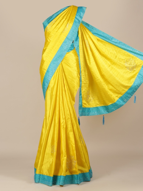 

Pothys Yellow Woven Design Jute Silk Saree