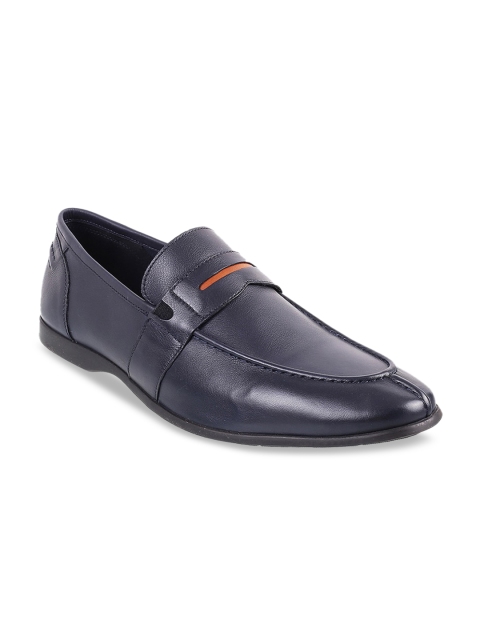 

DAVINCHI Men Blue Solid Formal Leather Loafers